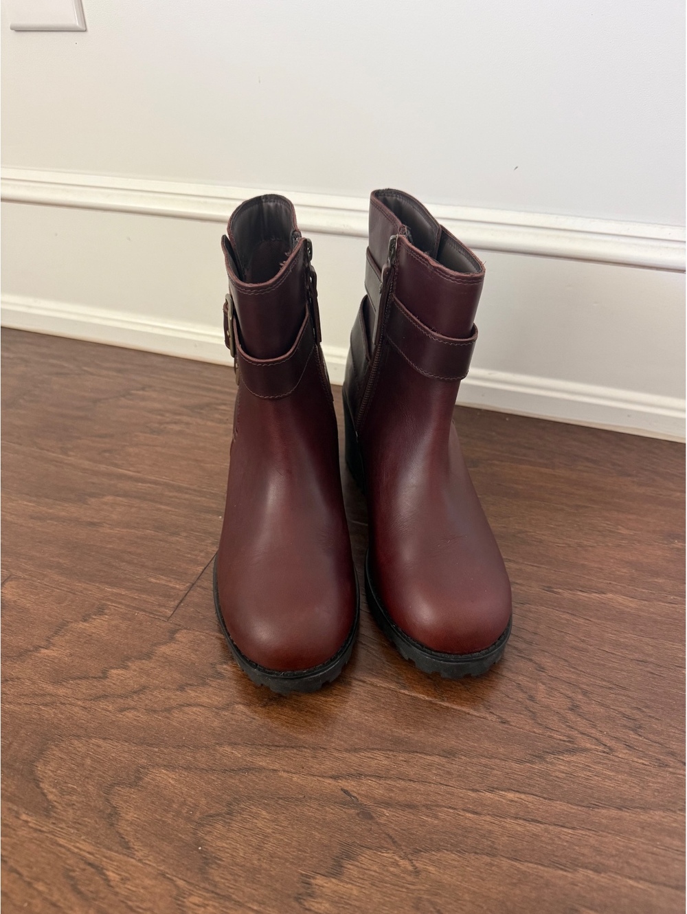 Harley-Davidson Lalanne Double Strap Motorcycle Boots in brown leather Sz 8